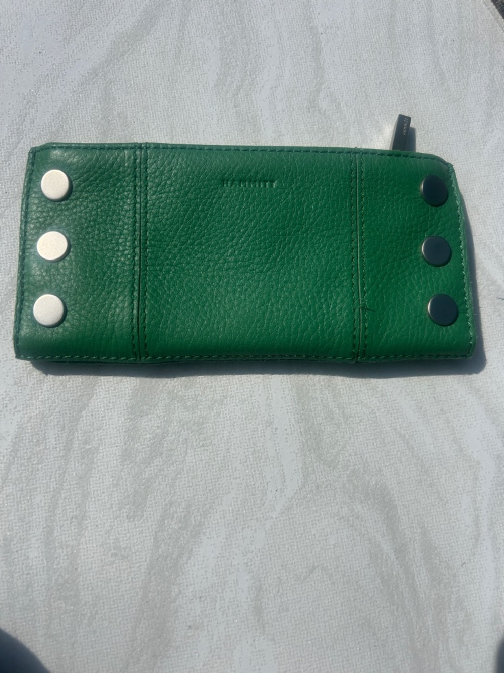 Hammitt 110 North pebble Kelly leather green slim leather Wallet - Picture 2 of 4